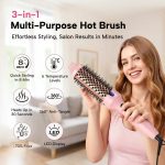 Smoothing, curling and volumising thermal brush with LED display