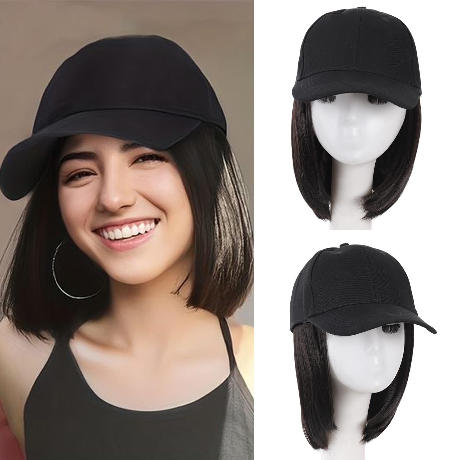 Casquette-perruque-carre-court-picture-2
