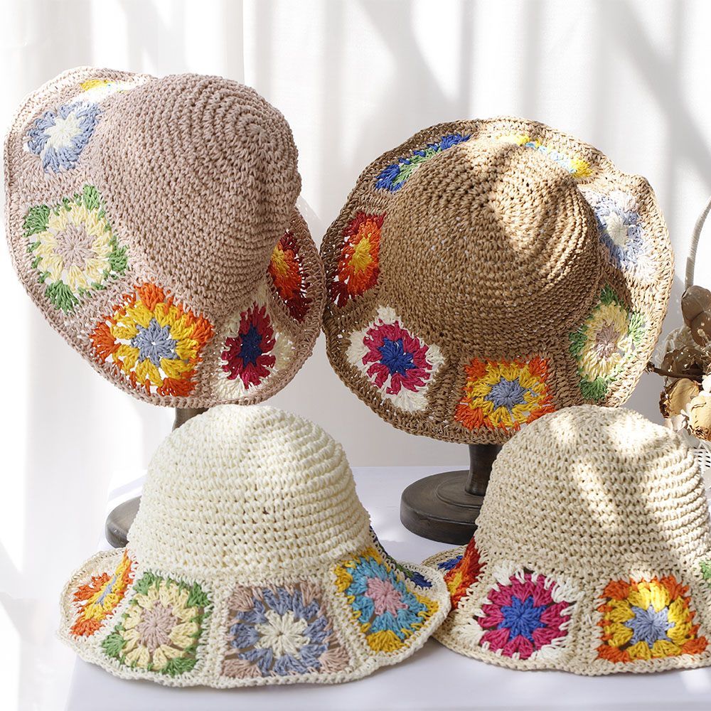 Chapeau-de-paille-a-carres-fleuris-picture-3