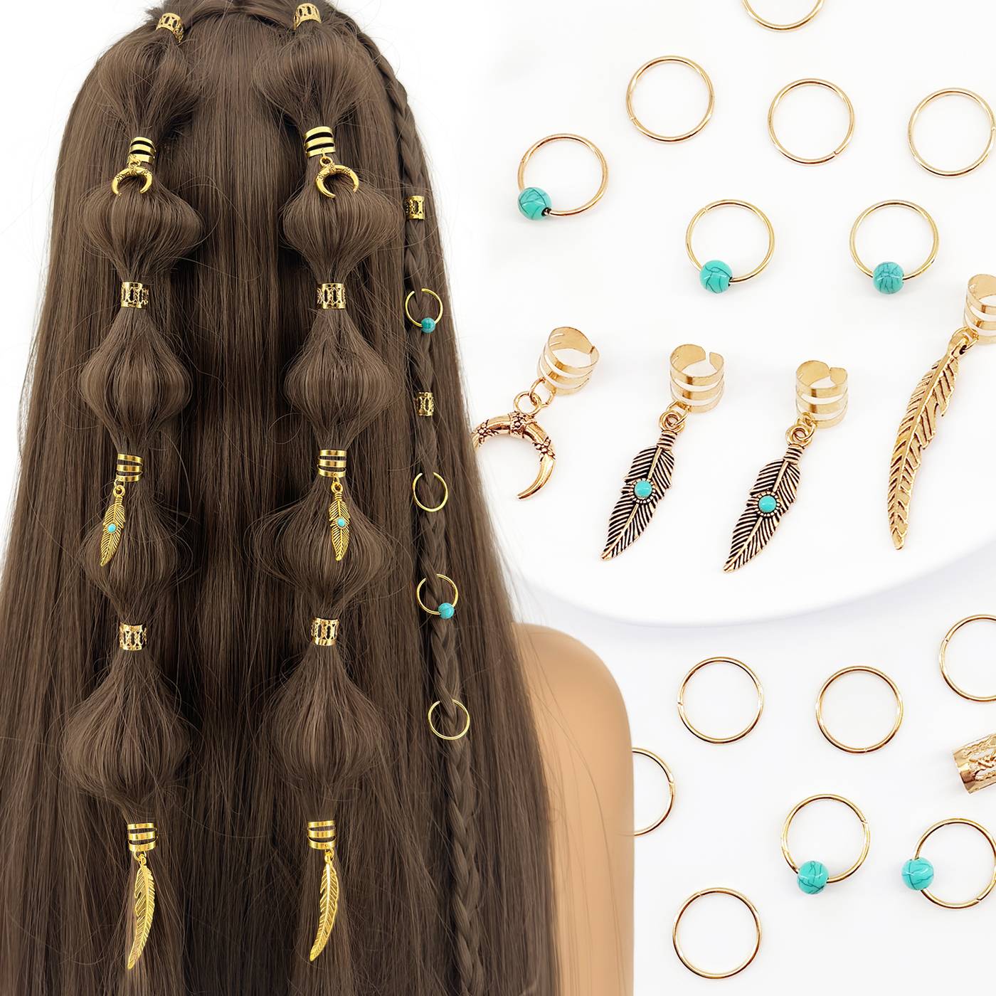 Lot-de-31-bijoux-de-cheveux-boheme-picture-2