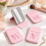 Miroir-pliable-rose-avec-initiale-picture-1