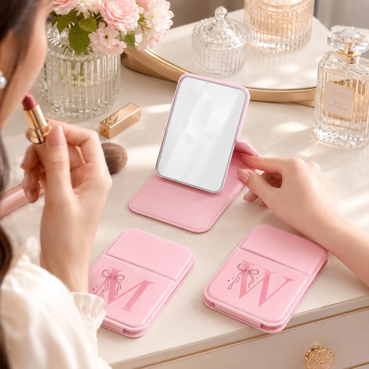 Miroir-pliable-rose-avec-initiale-picture-4