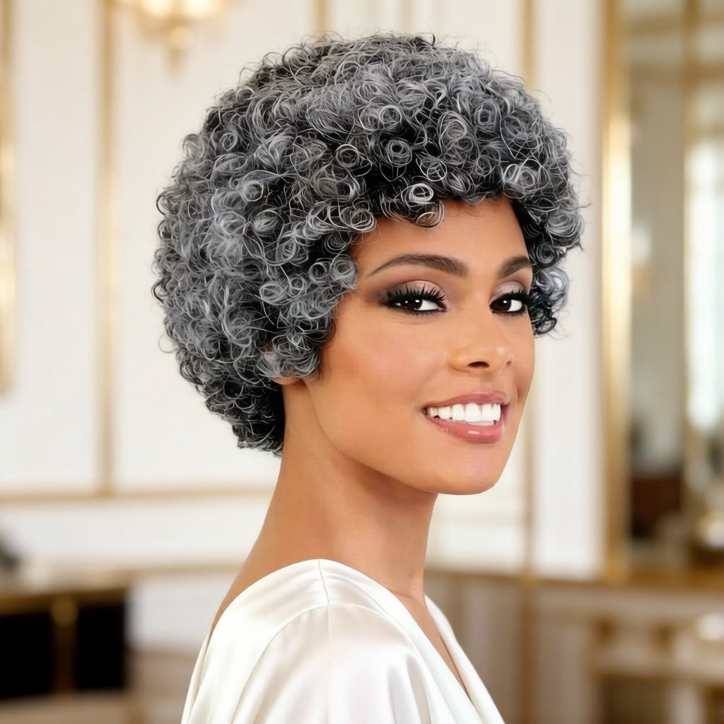 Perruque-grise-femme-en-cheveux-humains-picture-1