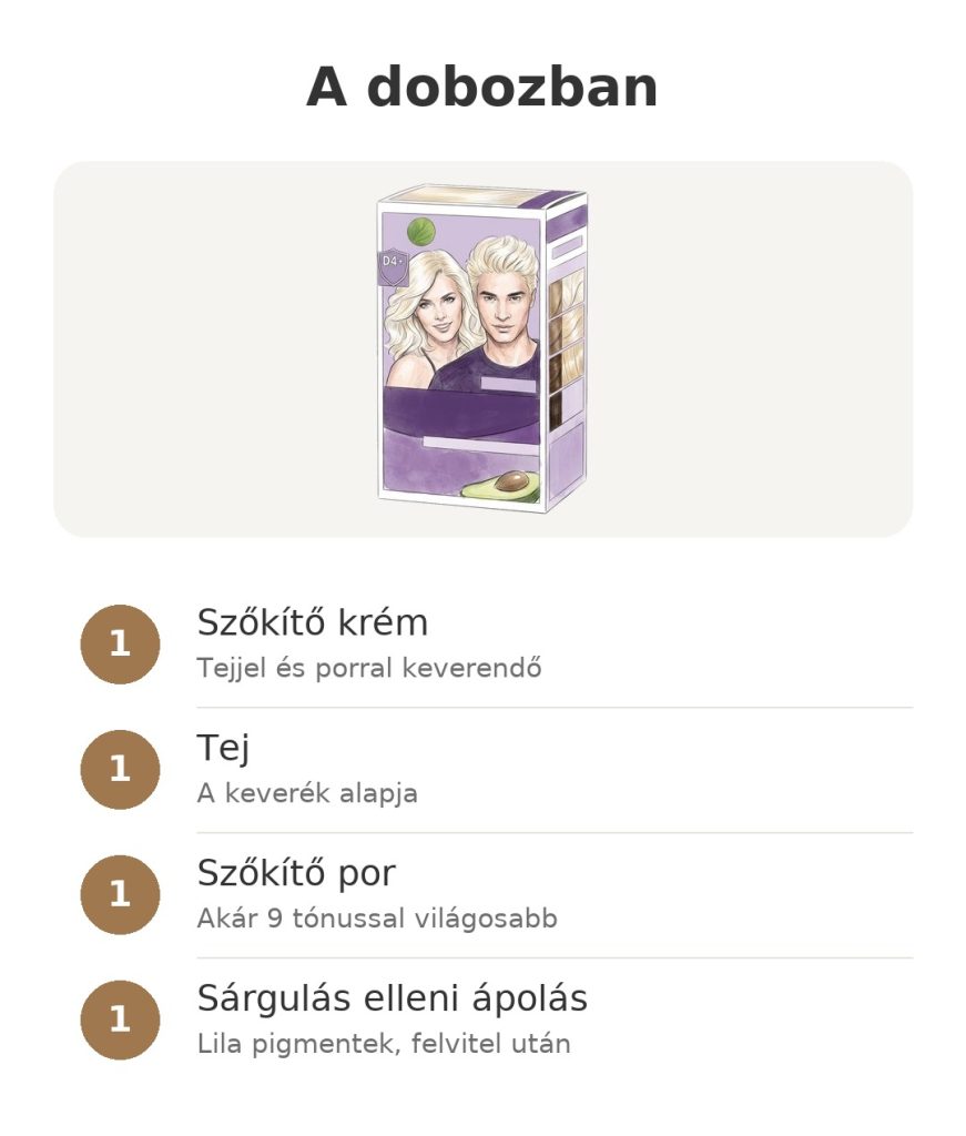 Garnier Nutrisse világosító hajfesték A dobozban: Garnier Nutrisse szőkítő készlet krémmel, tejjel, porral és sárgulás elleni ápolással