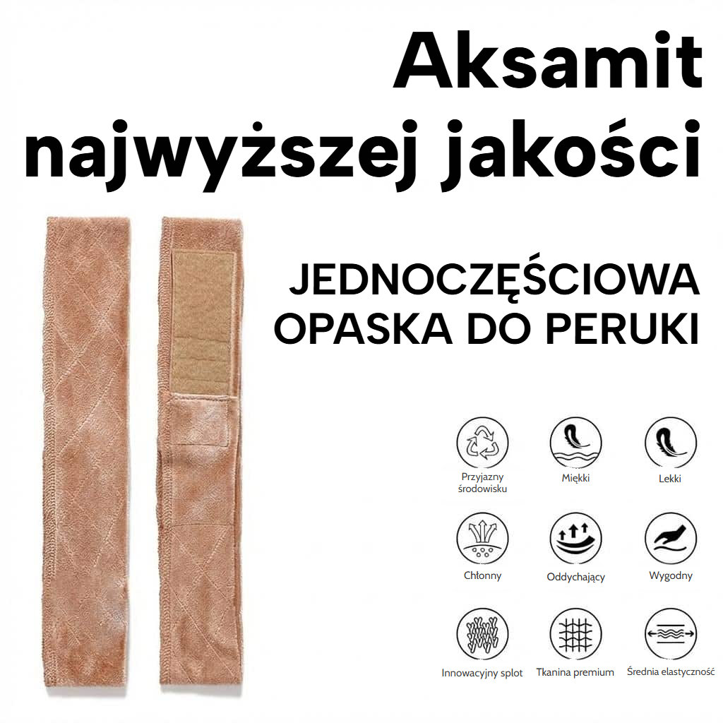 Antypoślizgowa opaska do peruki z regulowanym rzepem
