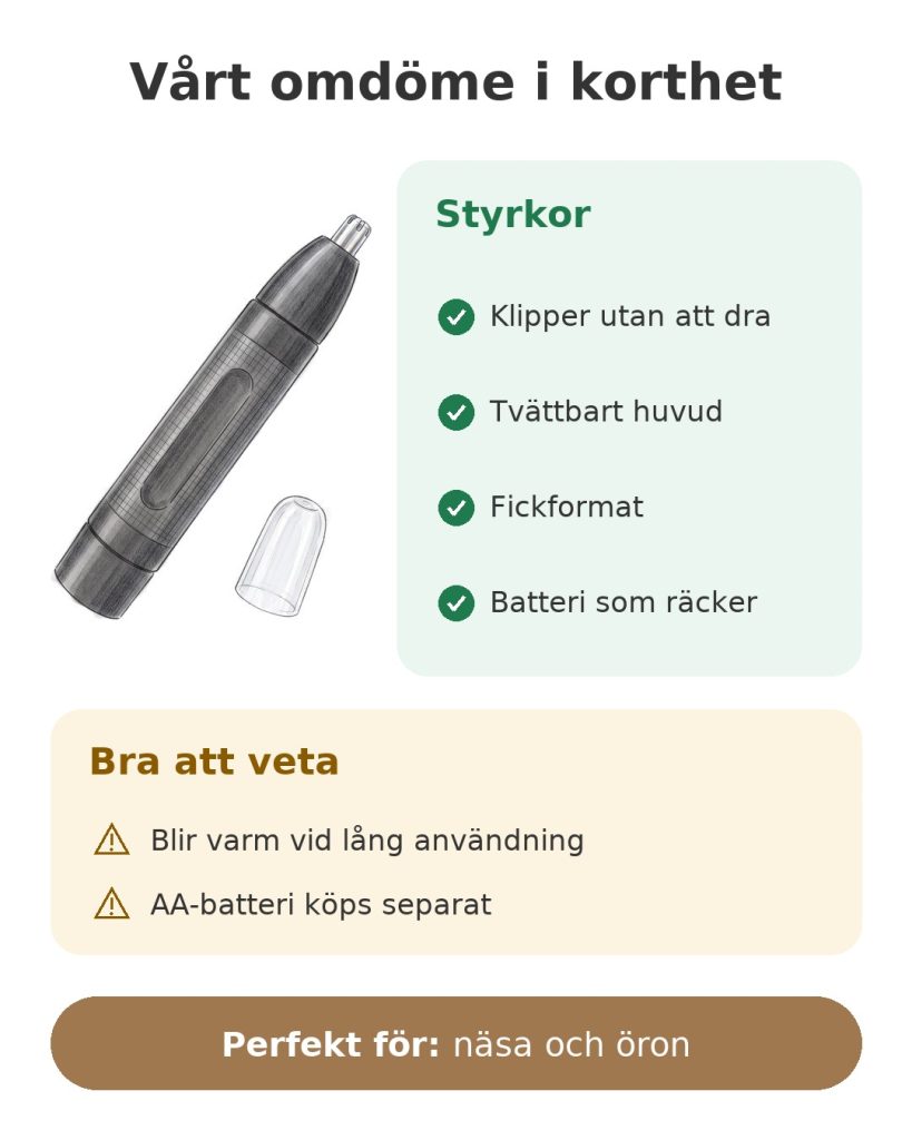 Vårt omdöme i korthet om BaByliss trimmer för näsa och öron: styrkor, att tänka på och idealisk användning