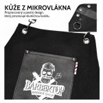 Holičská zástěra z bavlněného plátna s nastavitelnými zkříženými ramínky