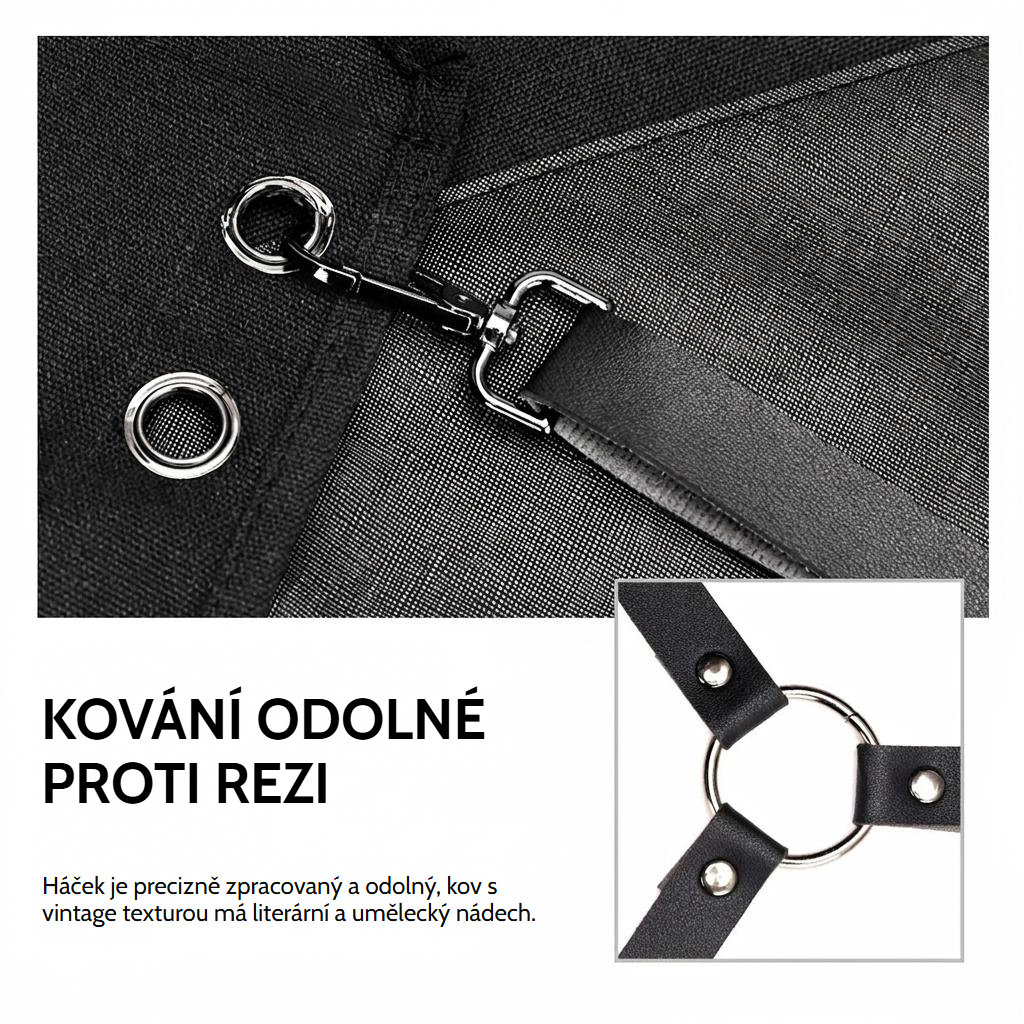 Holičská zástěra z bavlněného plátna s nastavitelnými zkříženými ramínky