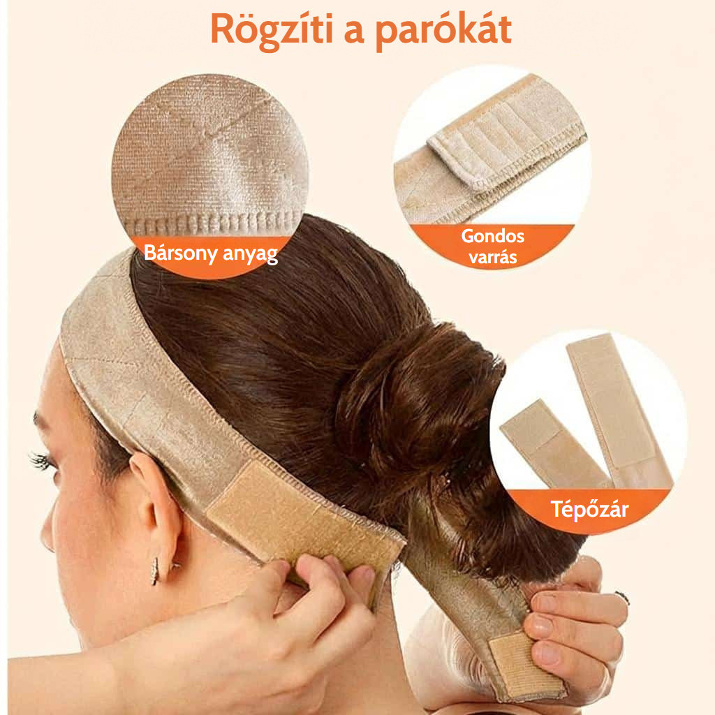 Csúszásmentes parókapánt állítható tépőzárral