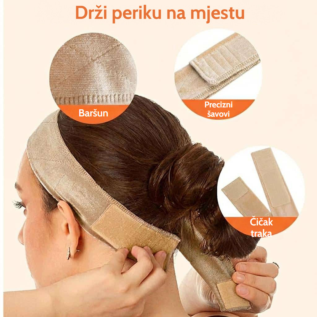 Protuklizna traka za perike s podesivom čičak trakom