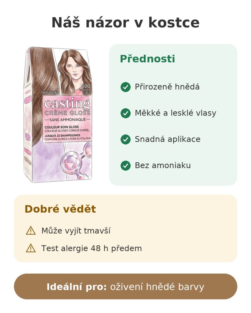 Náš názor v kostce na barvu na vlasy L'Oréal Casting Crème Gloss 500 světle kaštanová