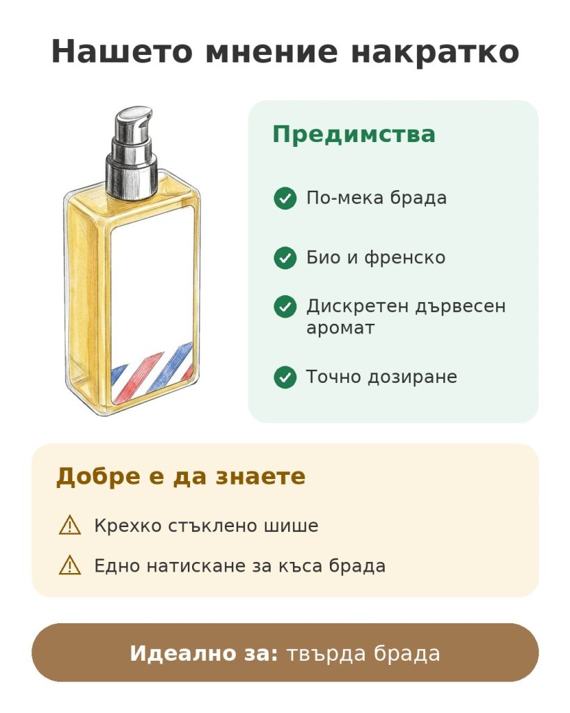 Нашето мнение накратко за био масло за брада Sapiens