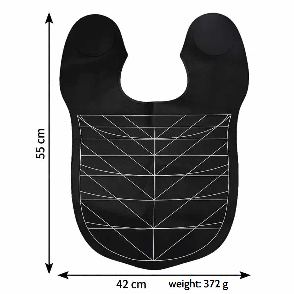 Waterproof cutting cape with geometric pattern for salons - Black with White Lines