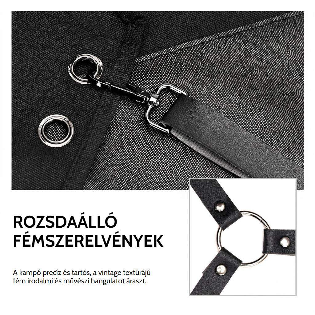 Pamutvászon borbélykötény állítható keresztpánttal