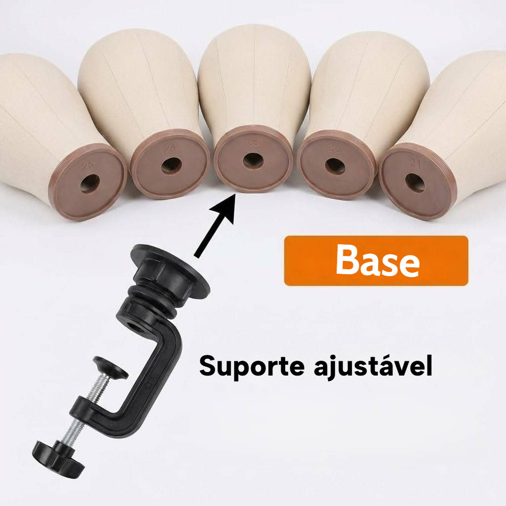 Kit suporte de cabeça para peruca com acessórios