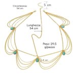 Catena per capelli con perle turchesi