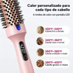 Cepillo térmico alisador, rizador y voluminizador con pantalla LED