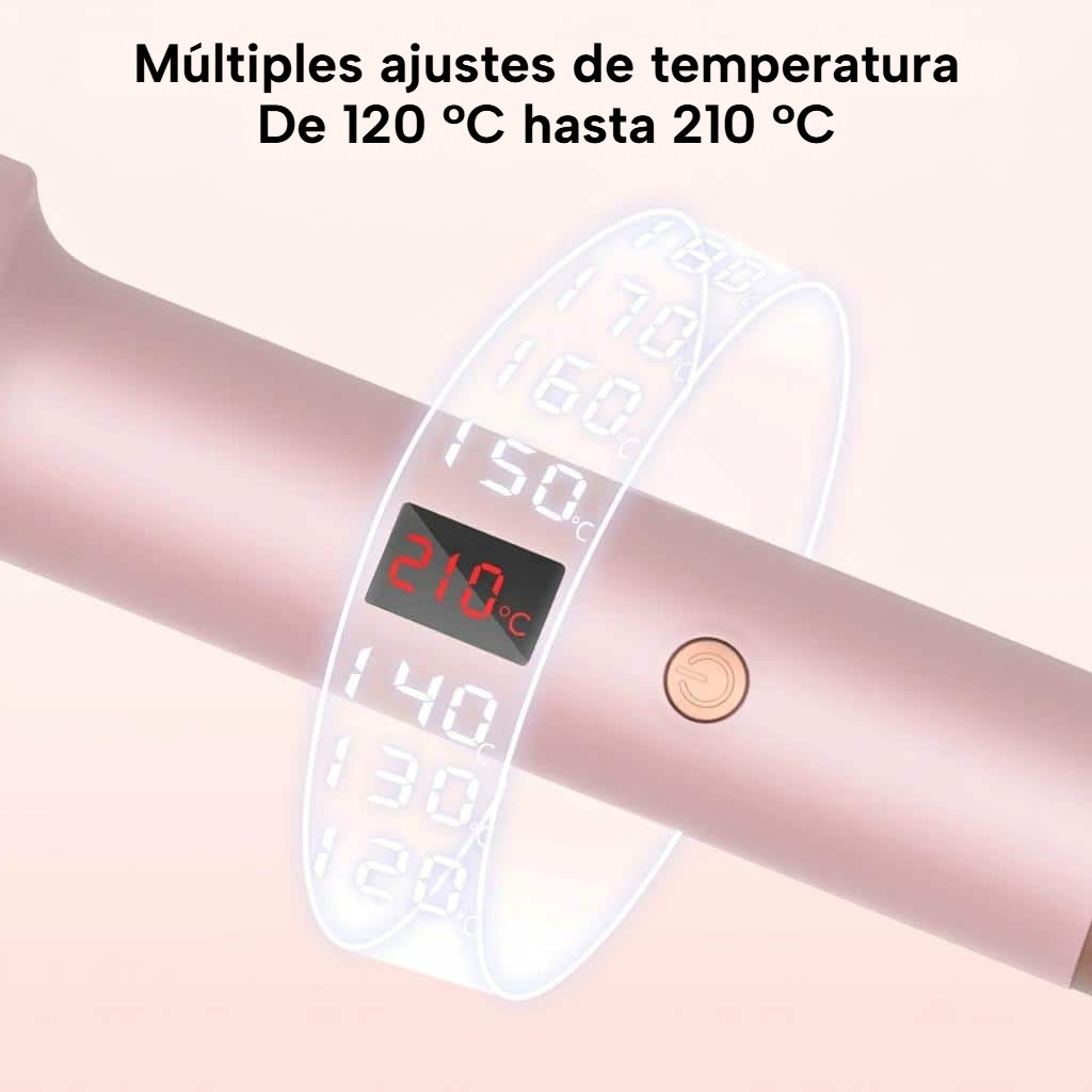 Cepillo térmico redondo 3 en 1 de cerámica con pantalla LCD