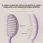 Cepillo desenredante autolimpiable de púas engrosadas para pelo rizado