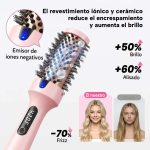 Cepillo térmico alisador, rizador y voluminizador con pantalla LED