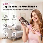 Cepillo térmico alisador, rizador y voluminizador con pantalla LED