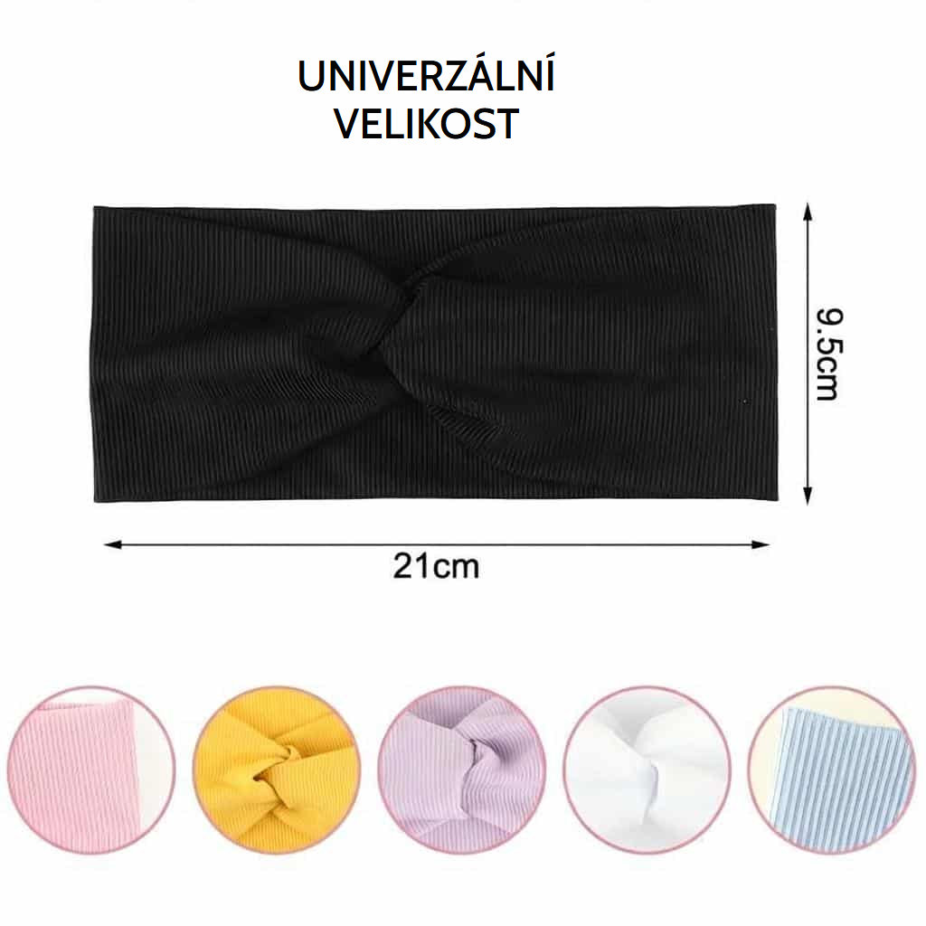 Vícebarevná kroucená čelenka do vlasů pro ženy
