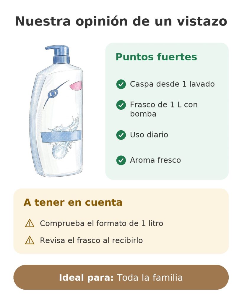 Nuestra opinión de un vistazo sobre el champú anticaspa de 1 litro