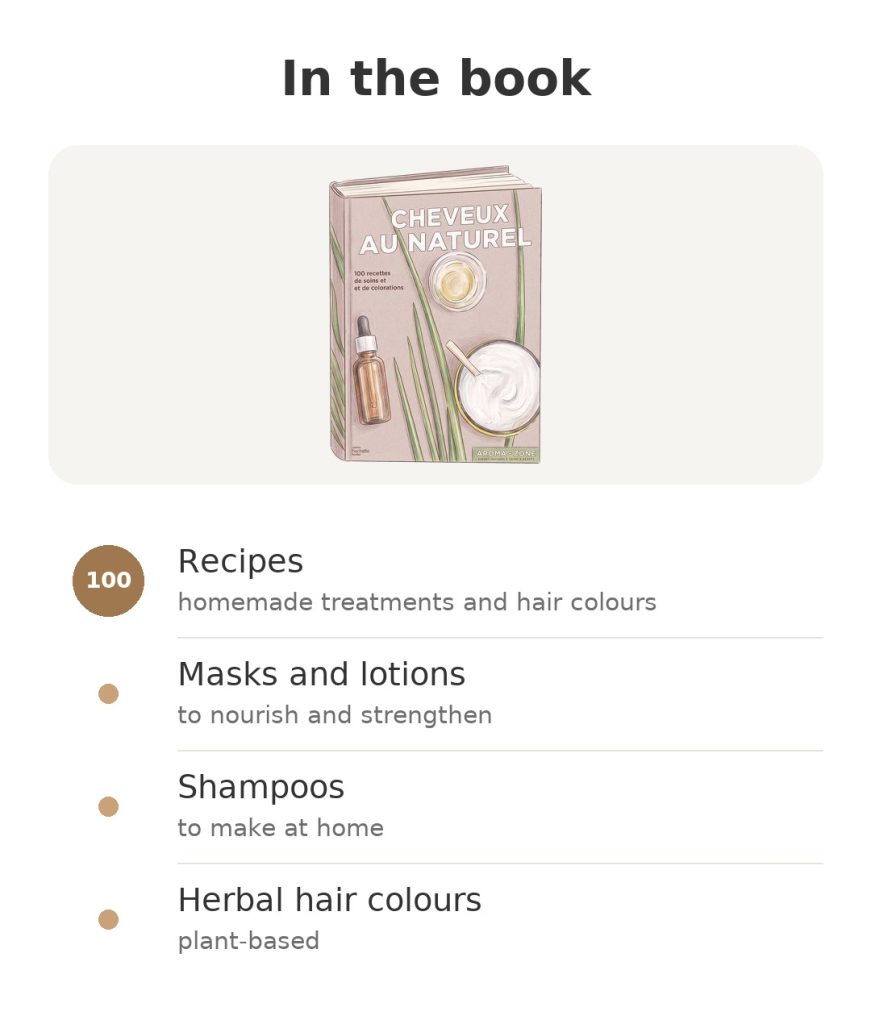 Hair the Natural Way Book by Aroma-Zone Contents of the book Cheveux au naturel: recipes, masks and lotions, shampoos