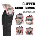 Set of clipper guards with multicoloured patterns