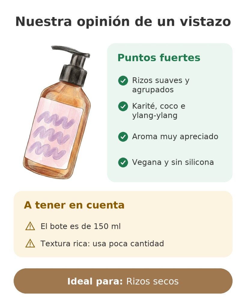 Crema para rizos Bali Curls 150 ml Nuestra opinión de un vistazo sobre la crema para rizos con karité y coco