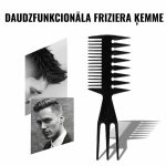 Daudzfunkcionāla divpusēja frizūras ķemme ar smalkiem un platiem zobiem matu izķemmēšanai un veidošanai