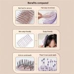 Self-cleaning detangling brush with thickened teeth for curly hair