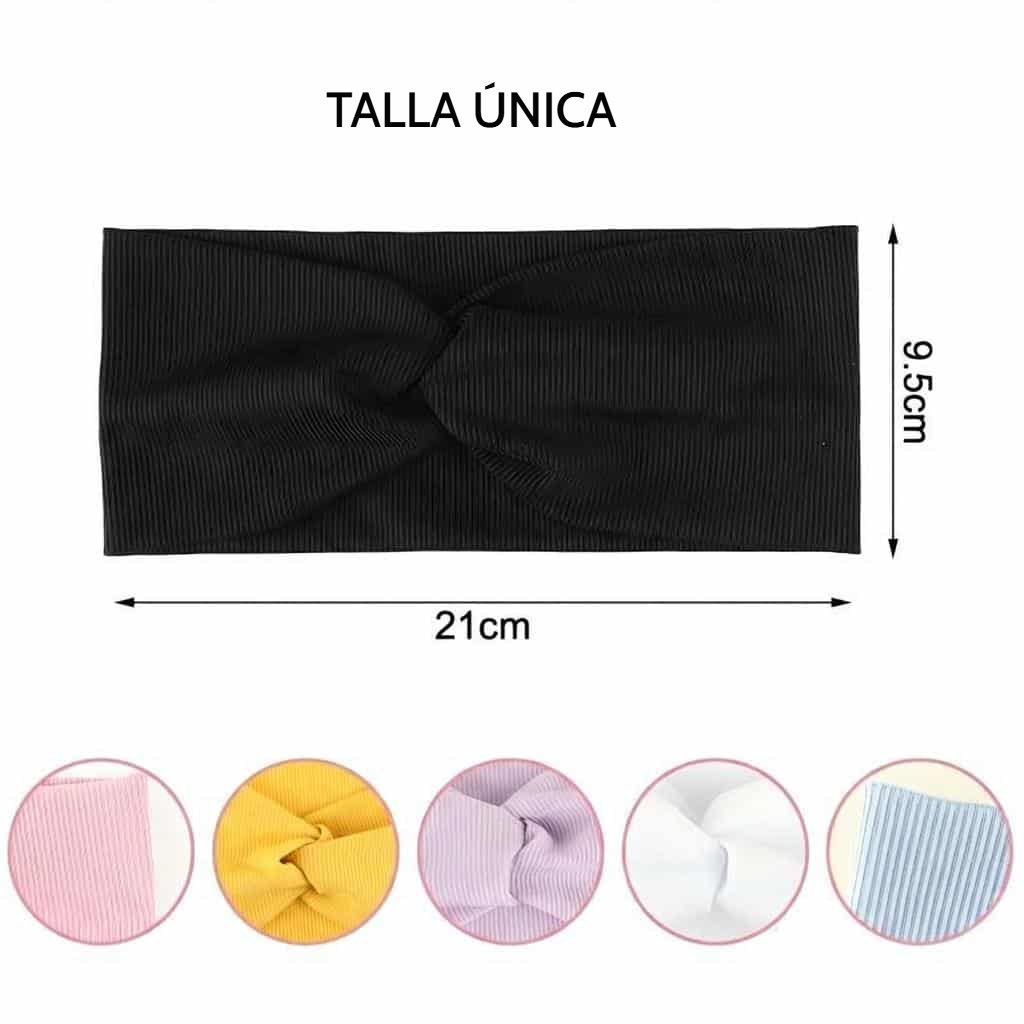 Cinta para el pelo con nudo retorcido para mujer, multicolor