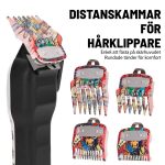 Set med trimmerkammar med flerfärgade mönster