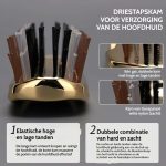 Roze hoofdhuidmassageborstel met antistatische nylon pinnen