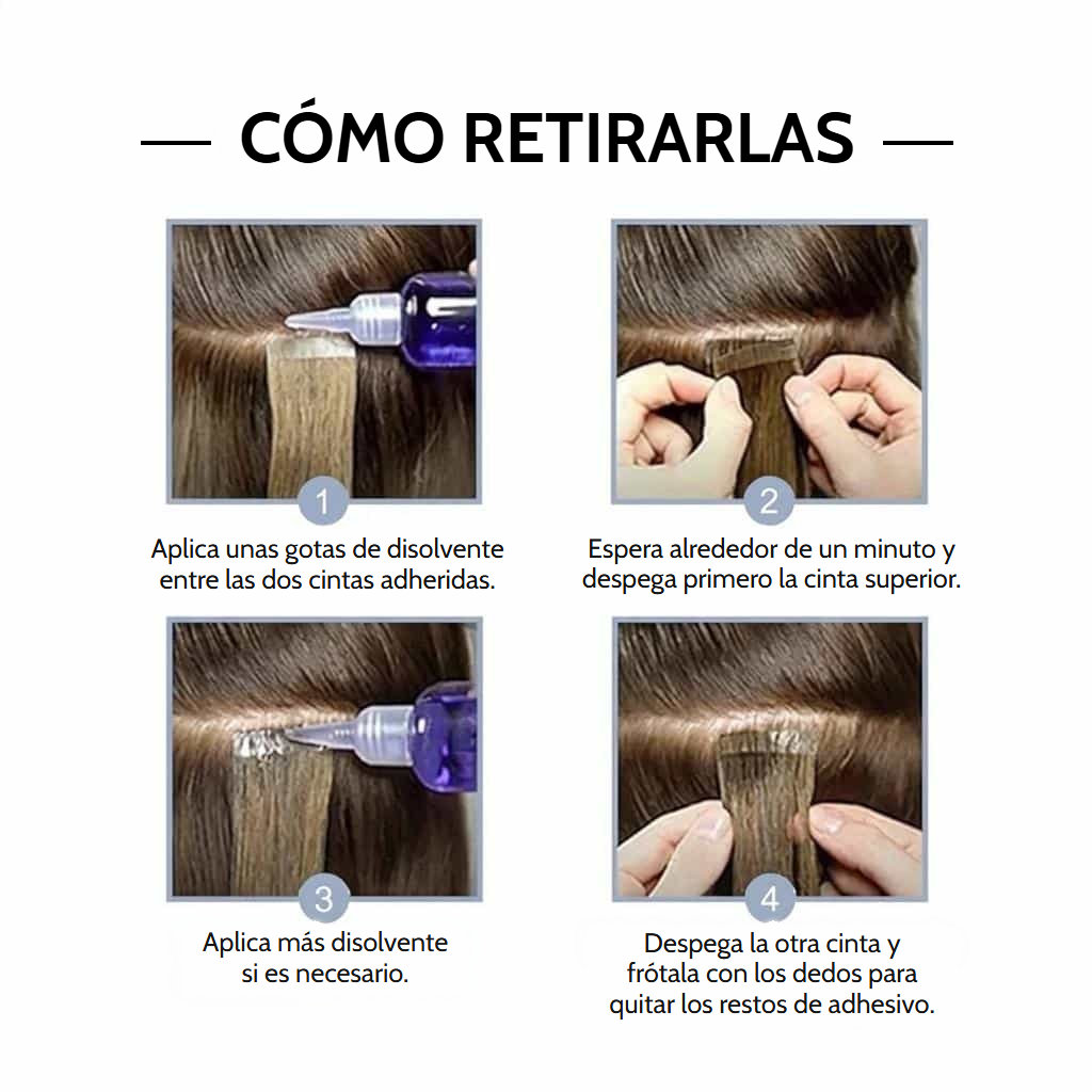 Tiras adhesivas de doble cara para extensiones y peluca