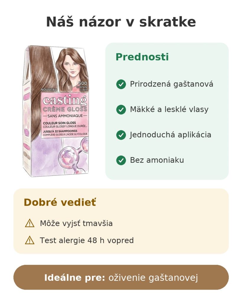 Náš názor v skratke na farbu na vlasy L'Oréal Casting Crème Gloss 500 svetlý gaštan
