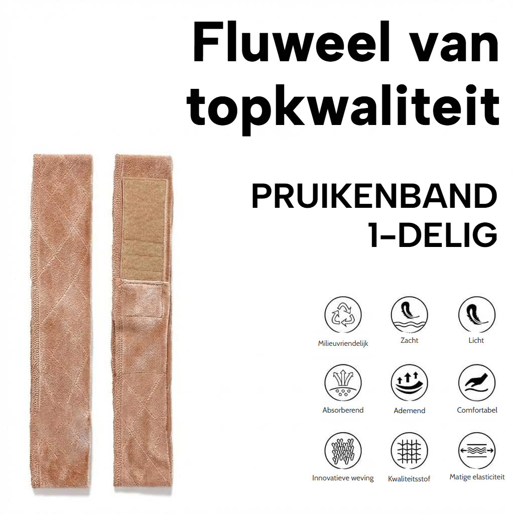 Antislip pruikenband met verstelbaar klittenband