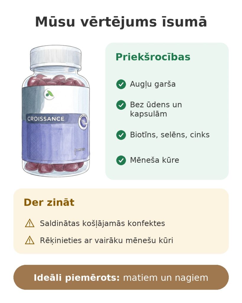 Mūsu vērtējums īsumā par Forcapil košļājamās konfektes matiem un nagiem