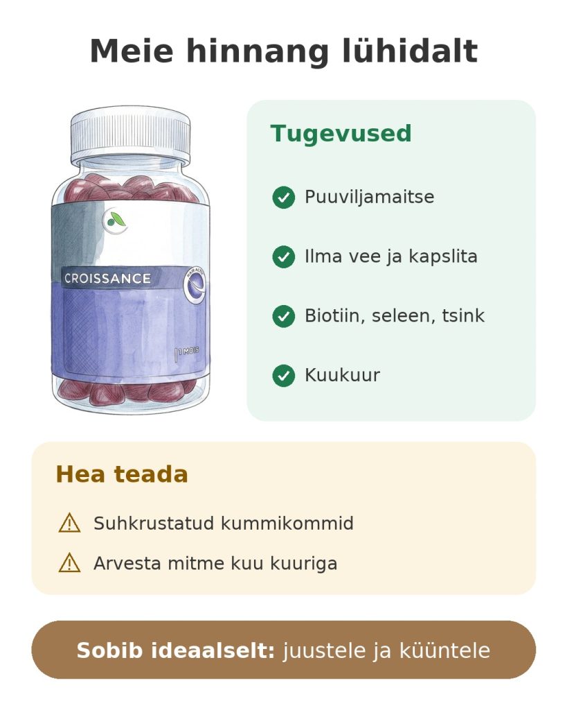 Forcapil Gummies Croissance toidulisand Arkopharma Meie hinnang lühidalt: Forcapil kummikommid juustele ja küüntele – tugevused, teada-asjad ja sobivus