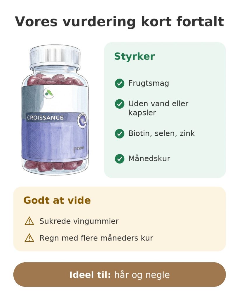 Vores vurdering kort fortalt af Forcapil vingummier til hår og negle