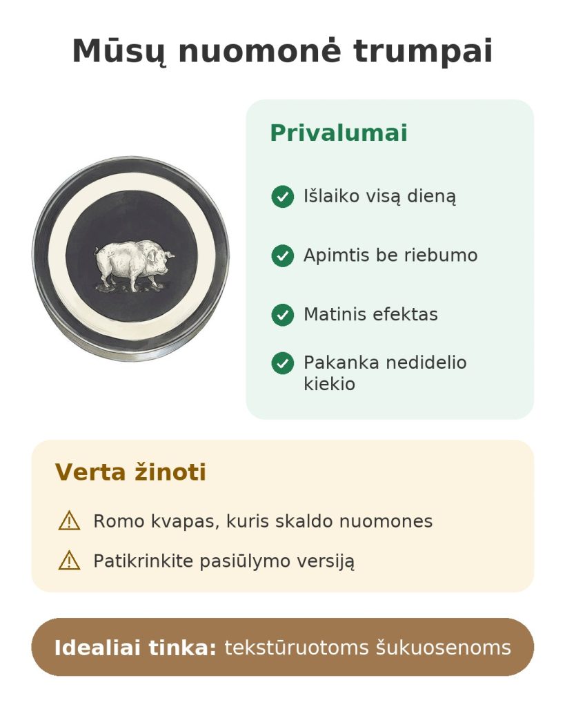 Mūsų nuomonė trumpai apie formavimo pomadą Reuzel su matiniu efektu