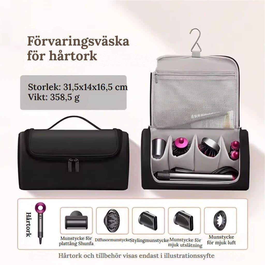 Förvaringsväska för hårtork och stylingverktyg - Svart