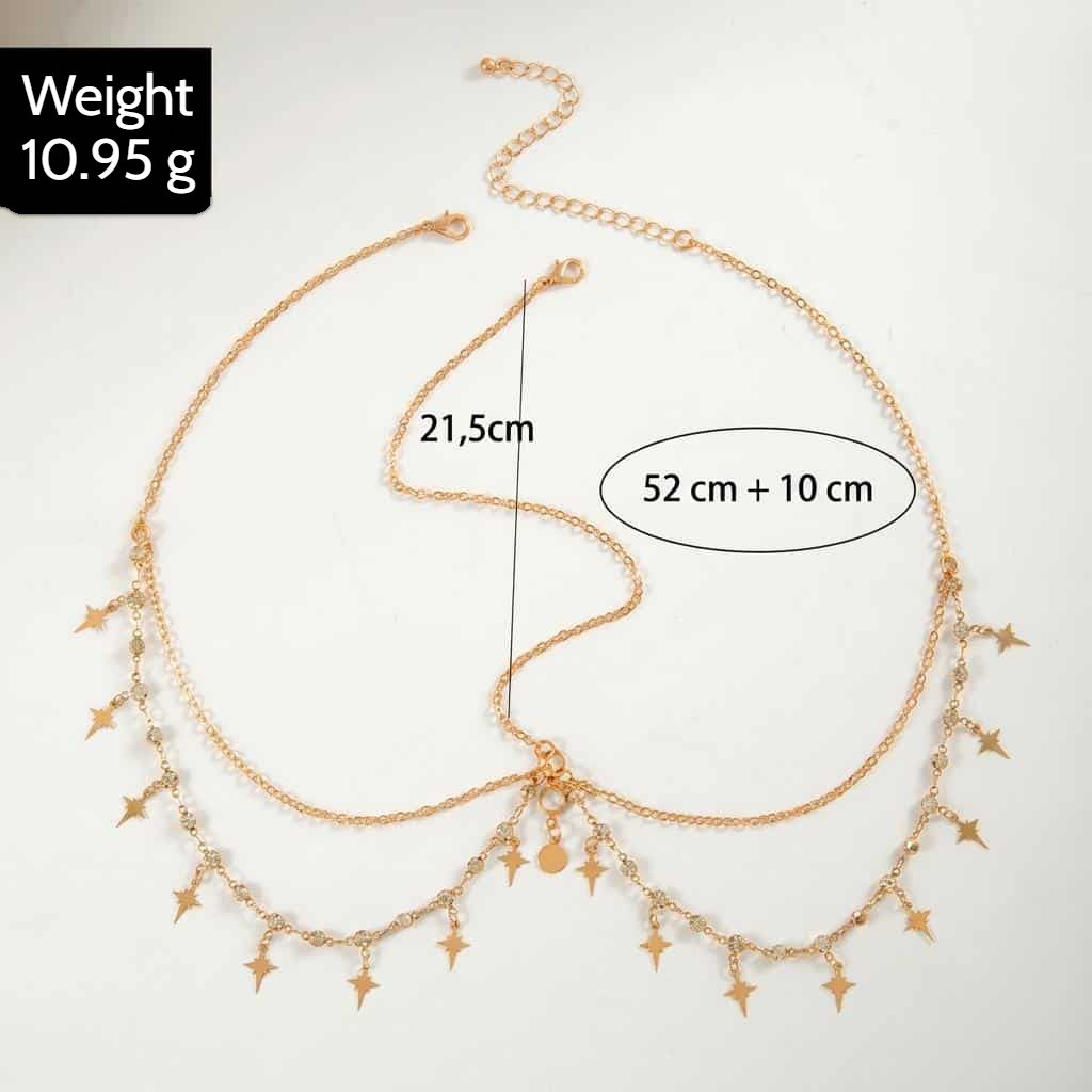 Women's head jewellery with chains and ornaments