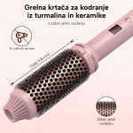 Okrogla ogrevana keramična krtača 3 v 1 z LCD-zaslonom