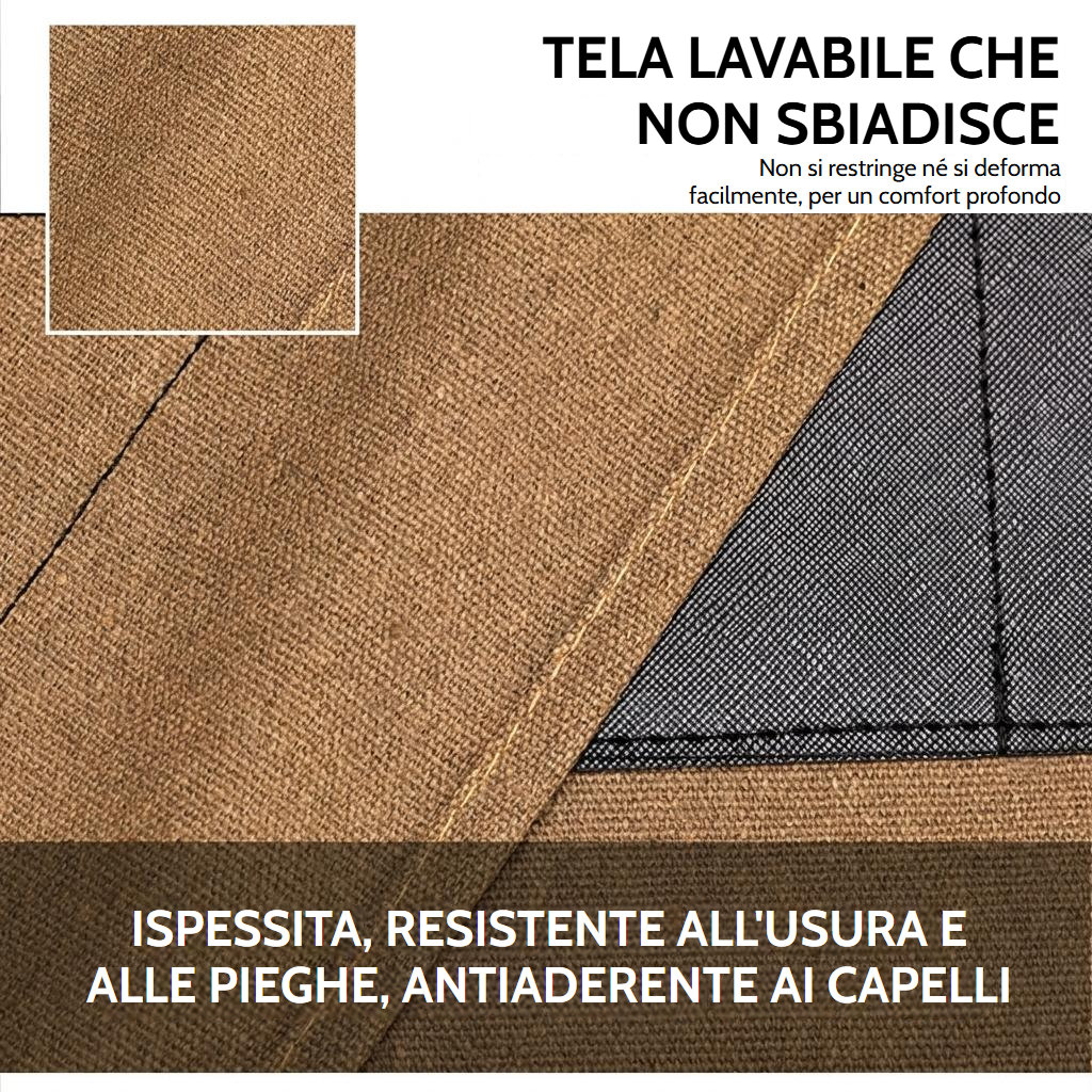 Grembiule da barbiere in tela di cotone con bretelle incrociate regolabili