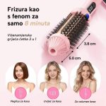 Toplinska četka za ravnanje, kovrčanje i volumen s LED zaslonom