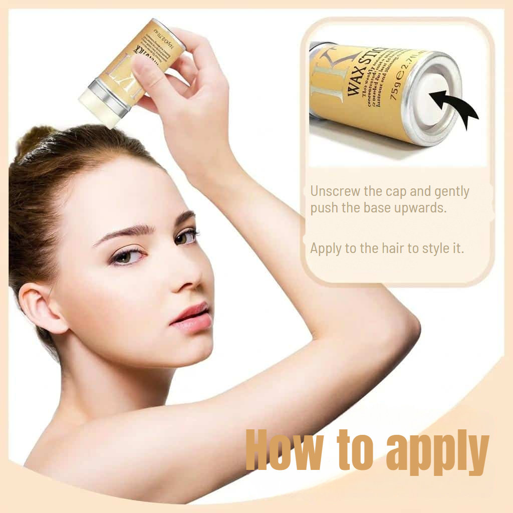 Moisturising hair wax stick with beeswax and avocado oil