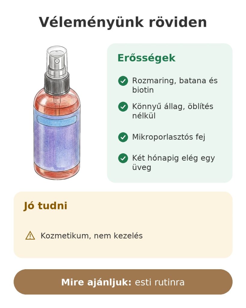 Véleményünk röviden: hajszérum rozmaringgal, batanával és biotinnal, öblítés nélkül