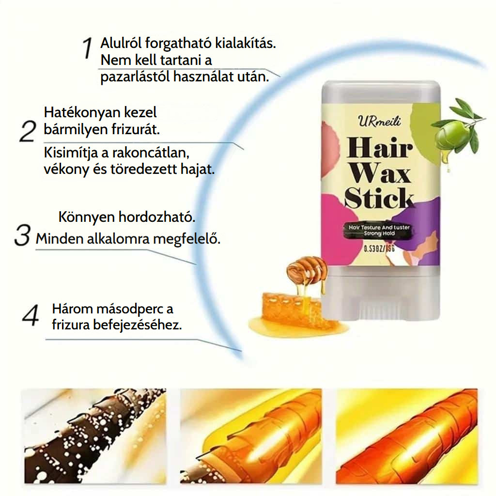 Parókaápoló készlet viasszal, hajhálókkal és ragasztóoldóval